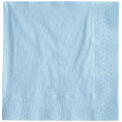Serviette carré unie bleu clair 2 plis en papier x50