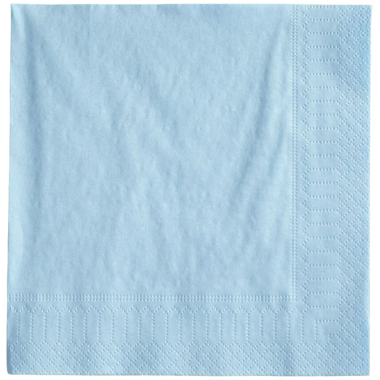 Serviette carré unie bleu clair 2 plis en papier x50