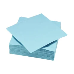 Serviette carré unie bleu clair 2 plis en papier x50