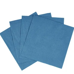Serviette carré unie bleu canard 2 plis en papier x50