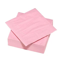 Serviette carré unie rose 2 plis en papier x50