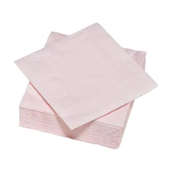 Serviette carré unie rose pâle 2 plis en papier x50