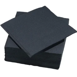 Serviette carrée noire Tex Touch 2 plis en papier x40