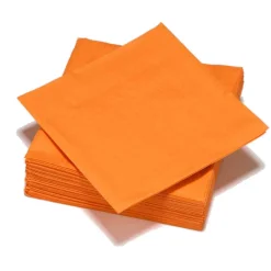 Serviette carrée orange en papier x50