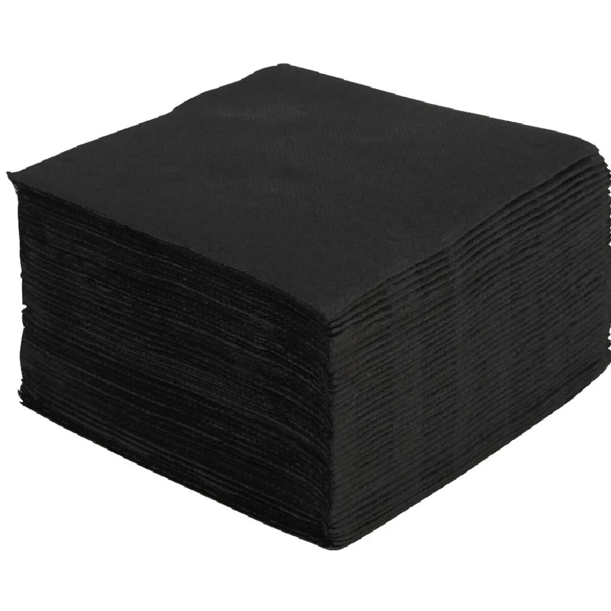 Serviette cocktail carrée noire Tex Touch 2 plis en papier x40