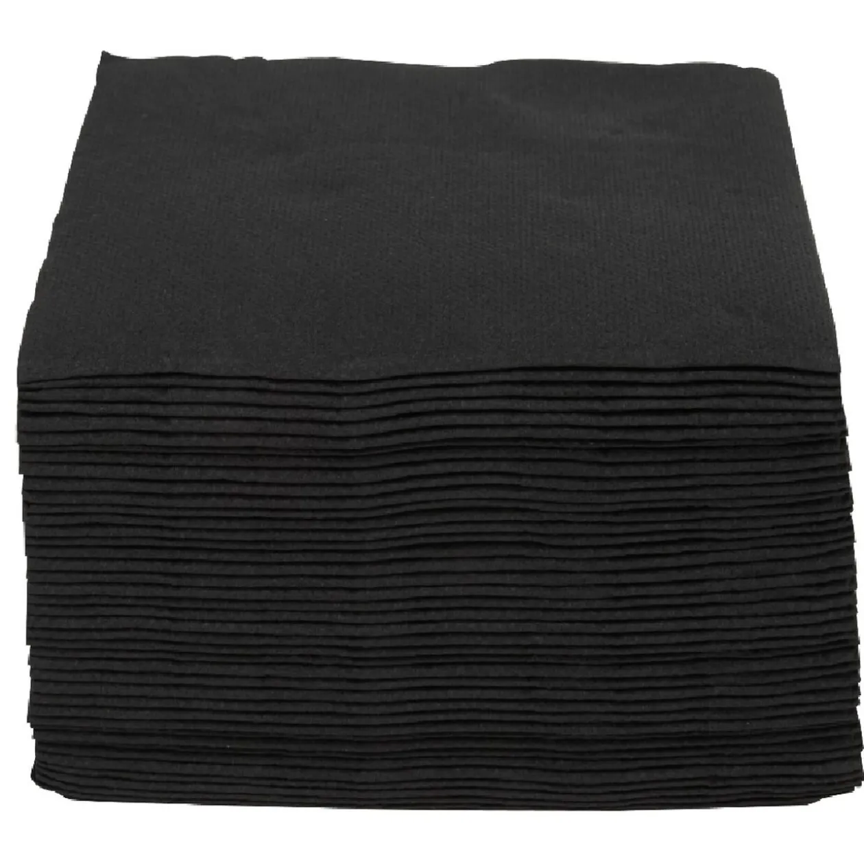 Serviette cocktail carrée noire Tex Touch 2 plis en papier x40