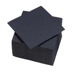 Serviette cocktail carrée noire Tex Touch 2 plis en papier x40