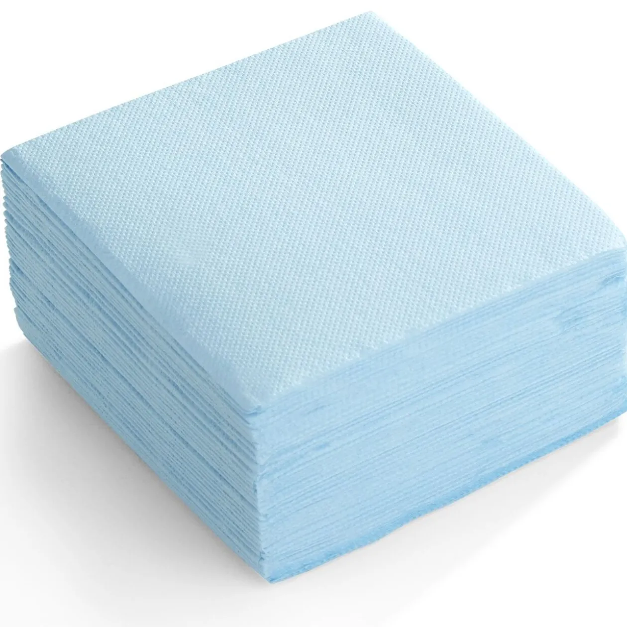 Serviette cocktail carrée bleu clair 2 plis en papier x40
