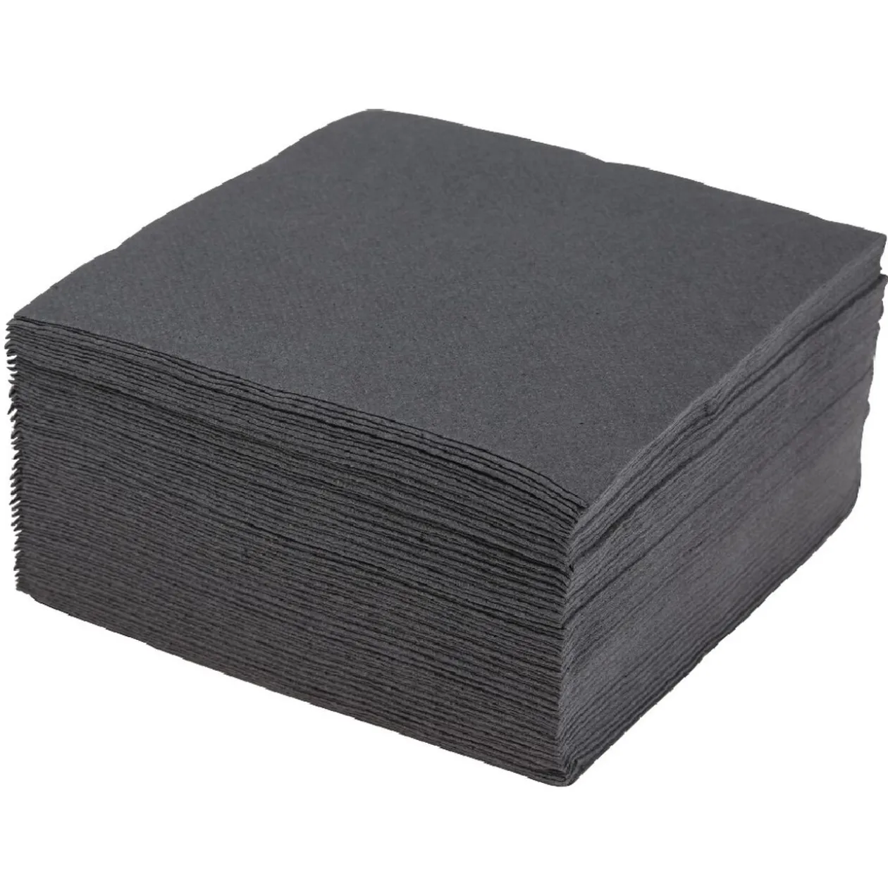 Serviette cocktail carrée gris foncé 2 plis en papier x40