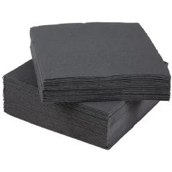 Serviette cocktail carrée gris foncé 2 plis en papier x40