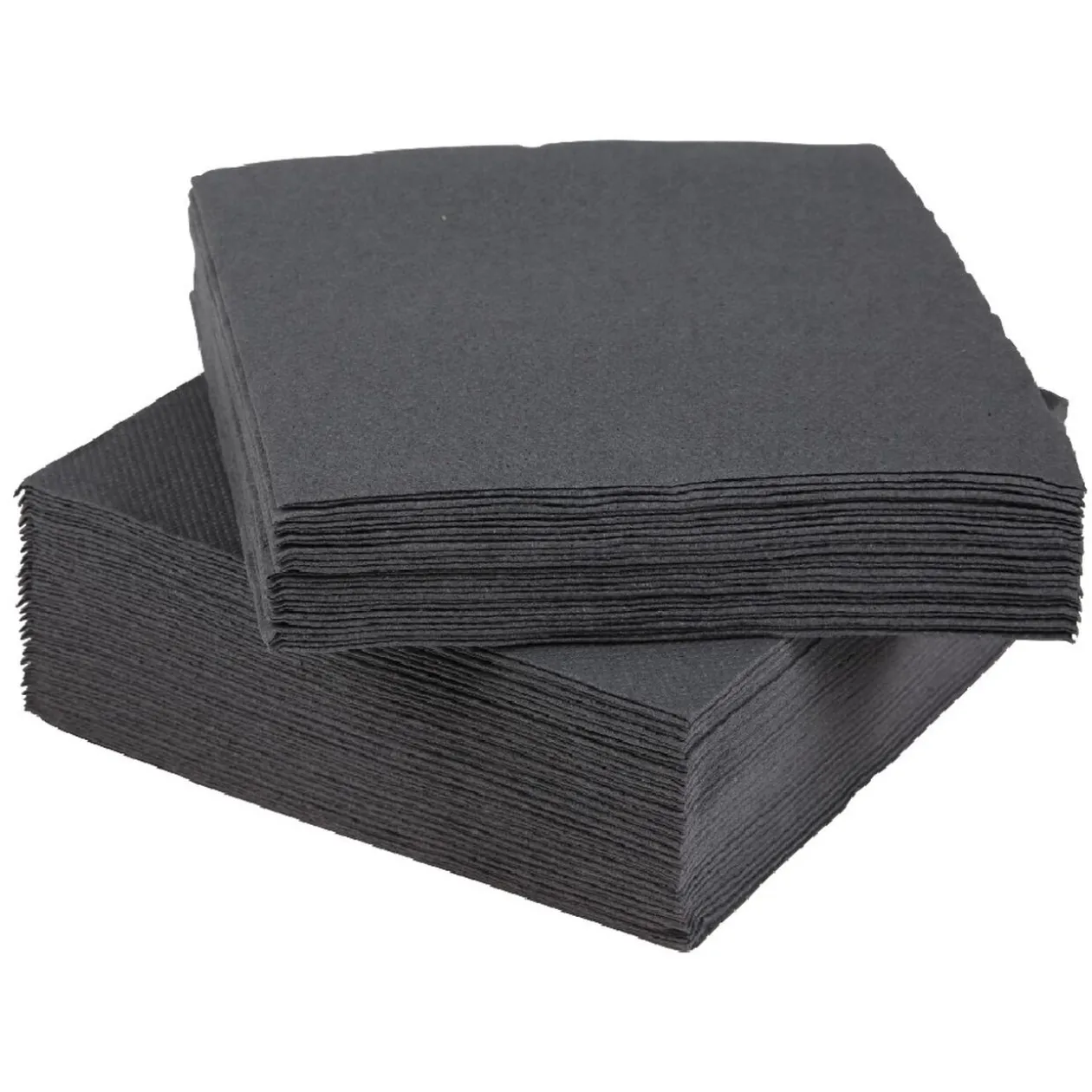 Serviette cocktail carrée gris foncé 2 plis en papier x40