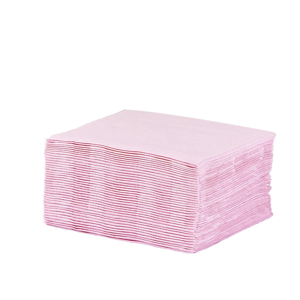 Serviette cocktail carrée rose 2 plis en papier x40