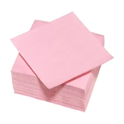Serviette cocktail carrée rose 2 plis en papier x40