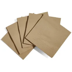 Serviette cocktail carrée 3 plis marron x50