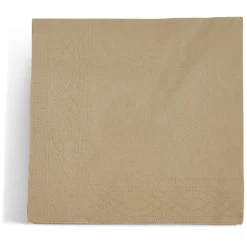 Serviette cocktail carrée 3 plis marron x50