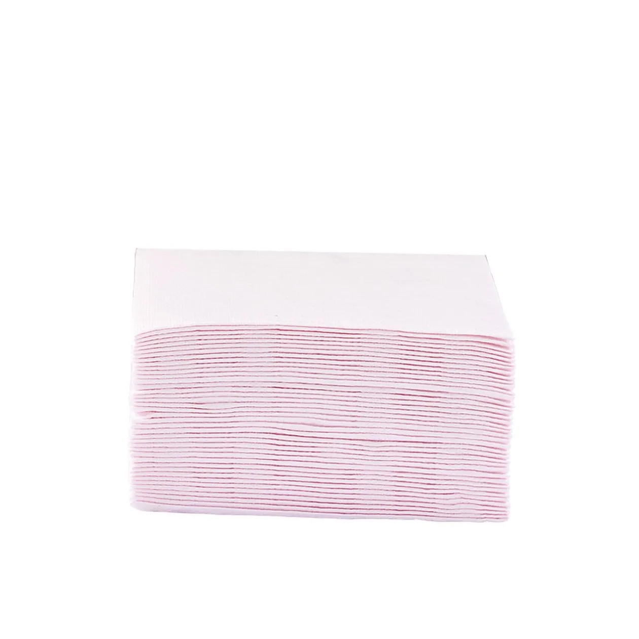 Serviette cocktail carrée rose pâle 2 plis en papier x40