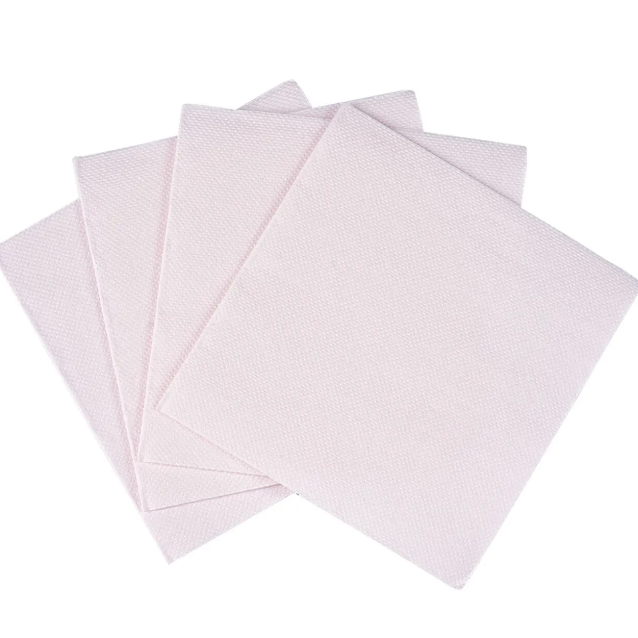 Serviette cocktail carrée rose pâle 2 plis en papier x40