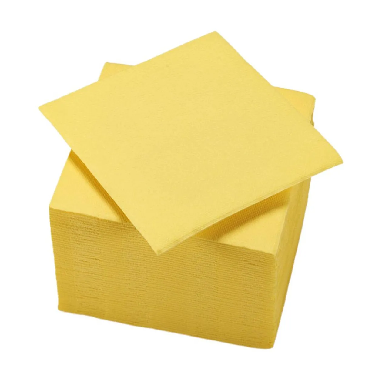 Serviette cocktail jetable 2 plis jaune canari x40