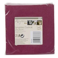 Serviette cocktail jetable prune x40