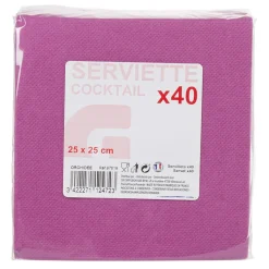 Serviette cocktail jetable violet x40