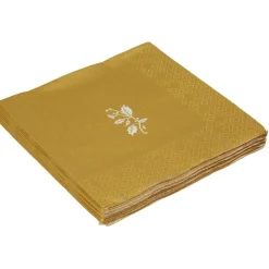 Serviette de Noël en papier doré x20