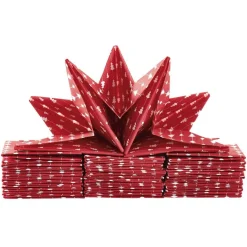 Serviette de Noël pré pliée rouge motif sapin x 12