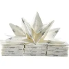 Serviette de table pré-pliée blanche étoiles argentées x12