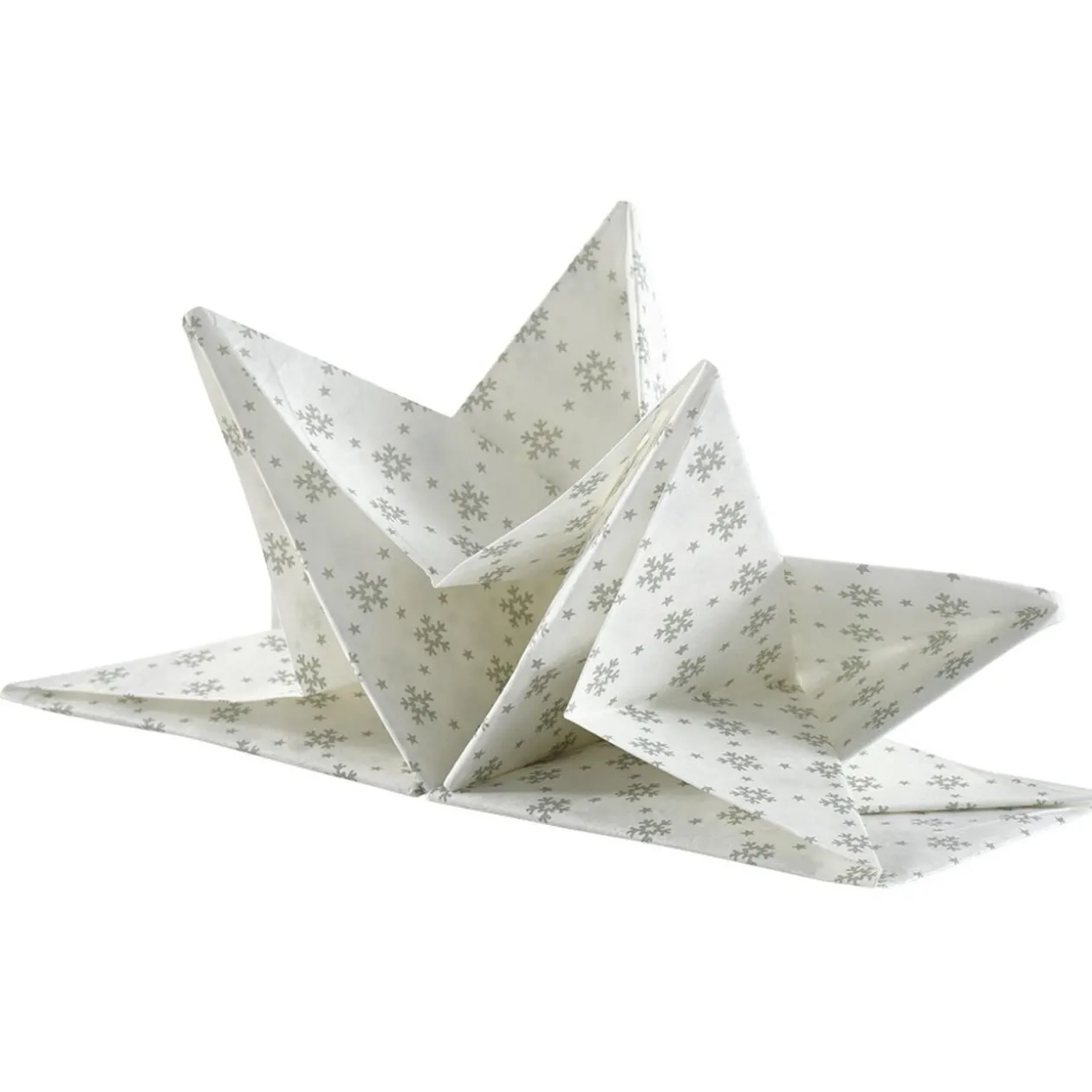 Serviette de table pré-pliée flocons argentés x12