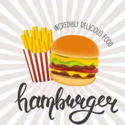 Serviette en papier 3 plis motif hamburger x20