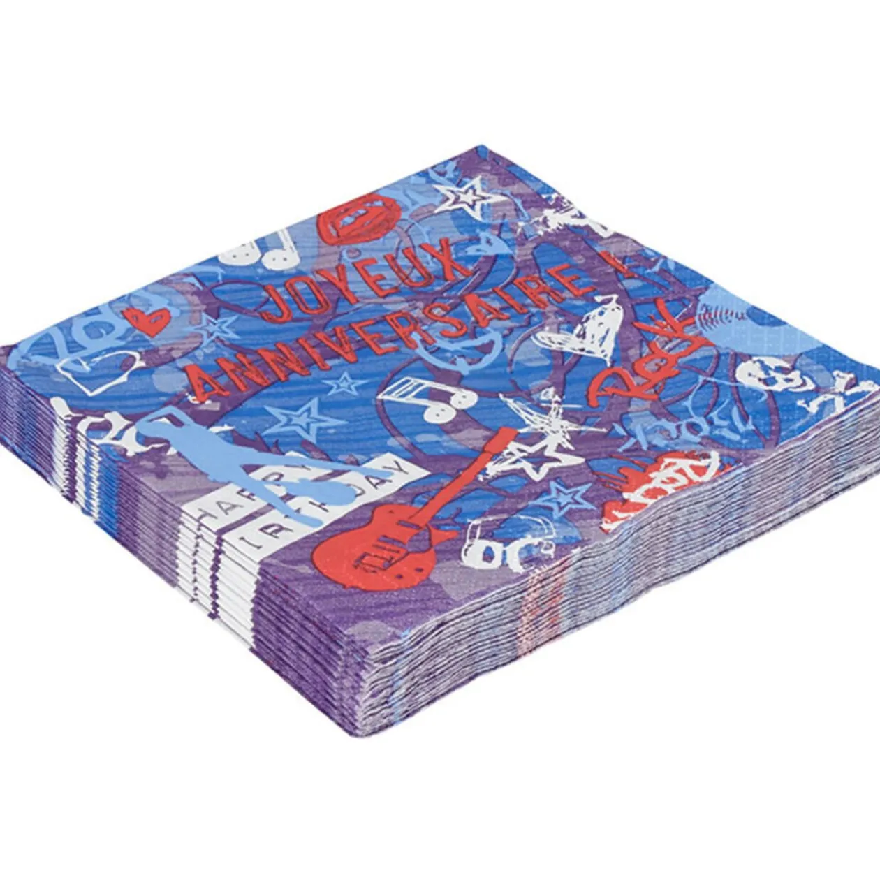 Serviette en papier anniversaire design Rock x20
