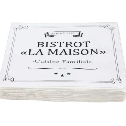 Serviette en papier bistrot noir et blanc x20