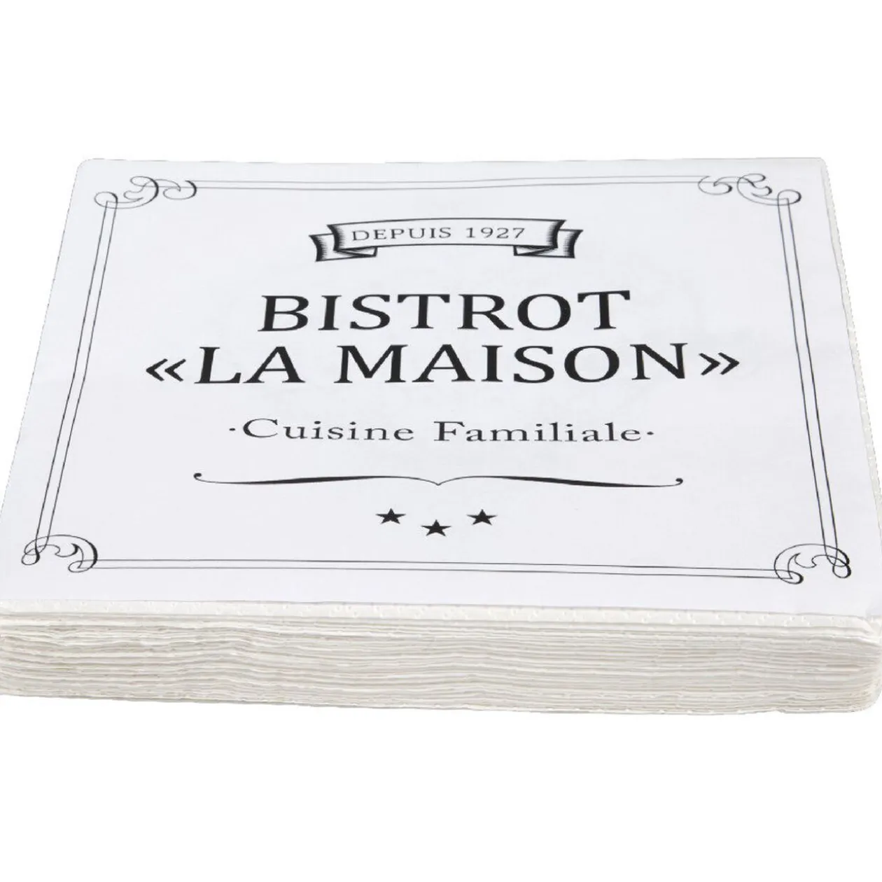 Serviette en papier bistrot noir et blanc x20