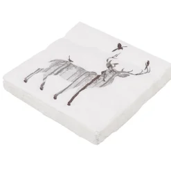 Serviette en papier blanc design renne gris x20