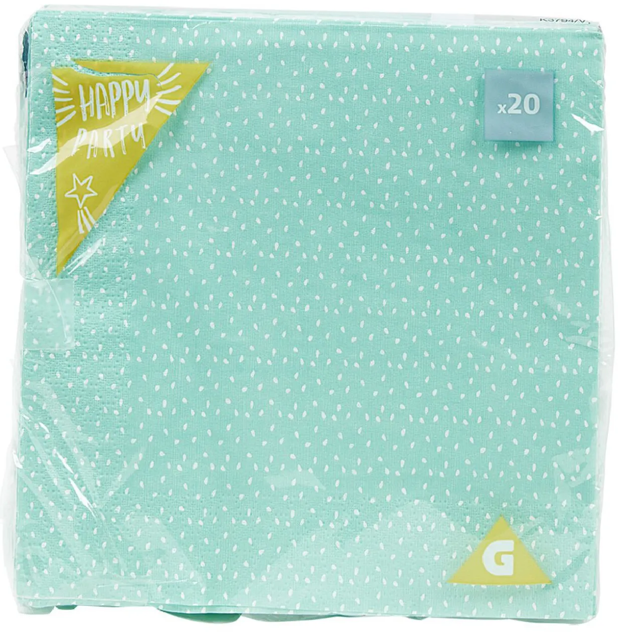 Serviette en papier bleu et blanche x 20