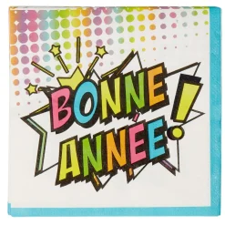 Serviette en papier Bonne année multicolore x20