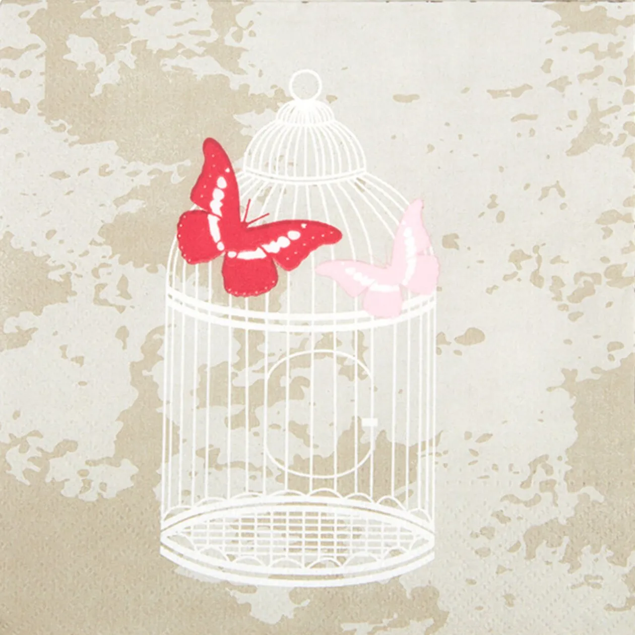 Serviette en papier cage aux papillons x20