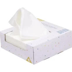 Serviette en papier carré uni blanc x100