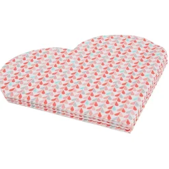 Serviette en papier coeur rouge gris bleu x12