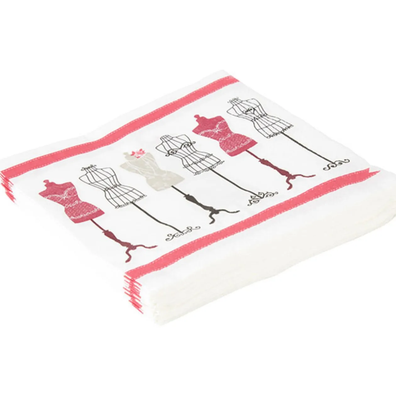 Serviette en papier design bustes mannequin x20