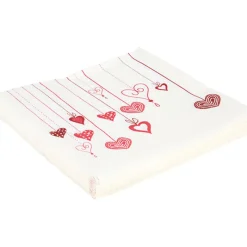 Serviette en papier design coeurs en folie x20