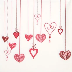 Serviette en papier design coeurs en folie x20