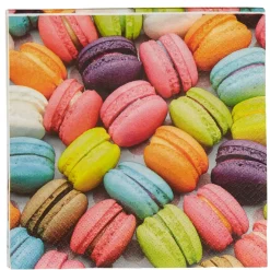 Serviette en papier design macarons