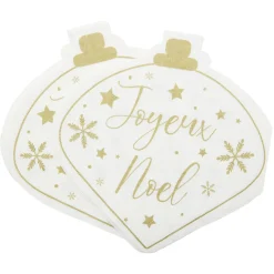Serviette en papier design boule de Noël x10