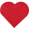 Serviette en papier en forme de coeur rouge x12