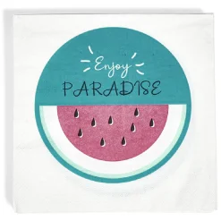 Serviette en papier exotique motif pastèque x20