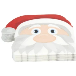 Serviette en papier forme tête de Père Noël x12