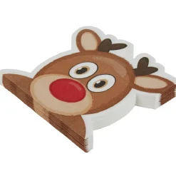 Serviette en papier forme renne de Noël x12