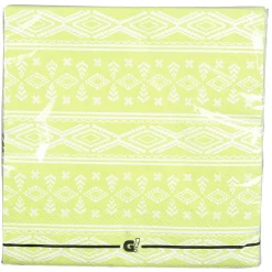 Serviette en papier Gipsy motif géométrique vert et blanc x20