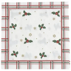 Serviette en papier imprimé Noël torchon feuille de houx x20