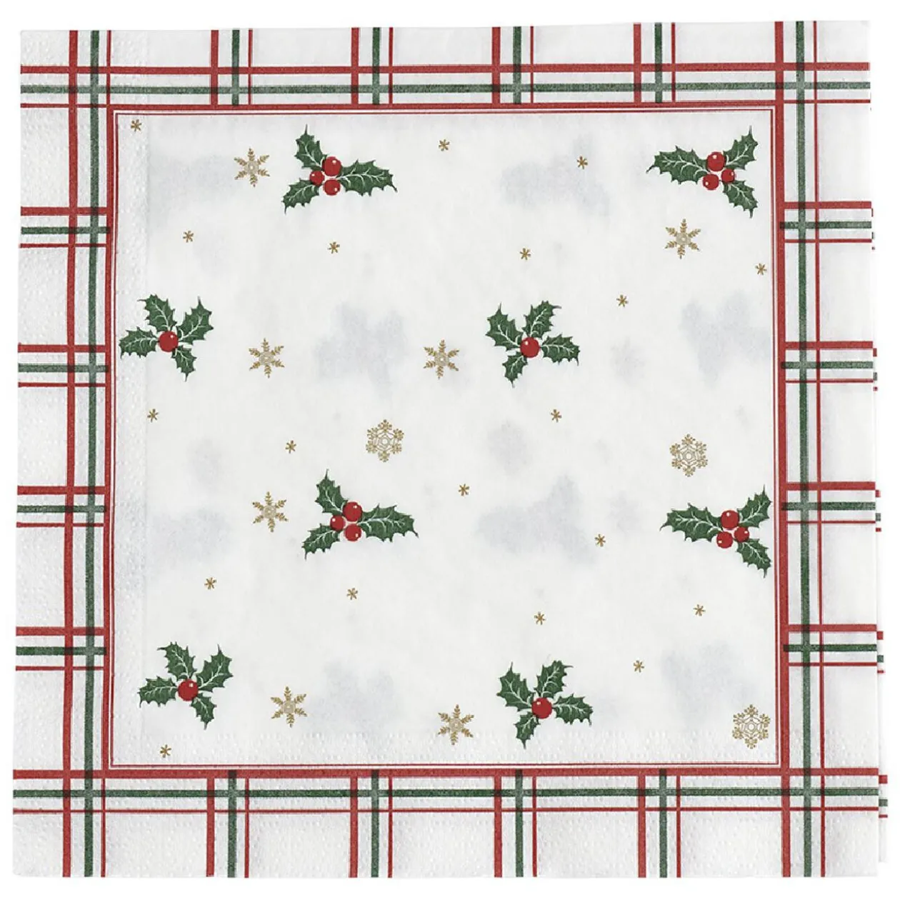 Serviette en papier imprimé Noël torchon feuille de houx x20